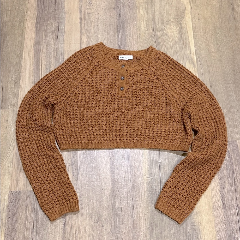 Aeropostale size L light brown crop top sweater
